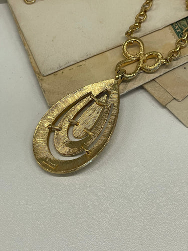 Gold Trifari Teardrop Necklace Bloomers and Frocks